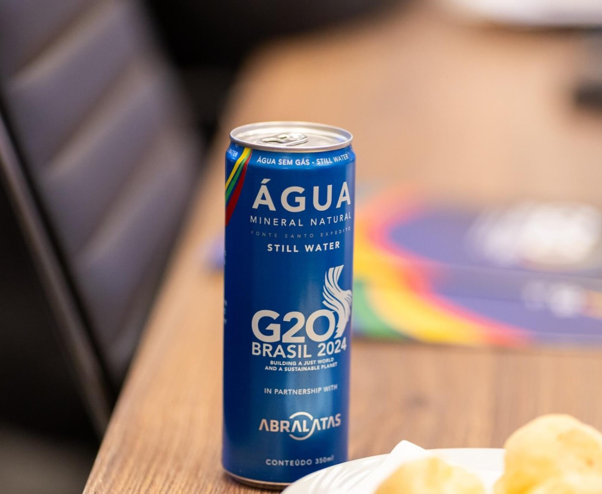 G20: água mineral será servida em latas de alumínio até a Cúpula final, em novembro