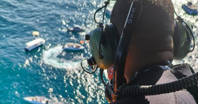 Grupamento aéreo da PM atua no resgate e nenhuma morte é registrada em acidente nautático em Morro de São Paulo