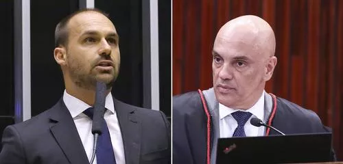 Moraes envia denúncia contra Eduardo Bolsonaro para Hugo Motta