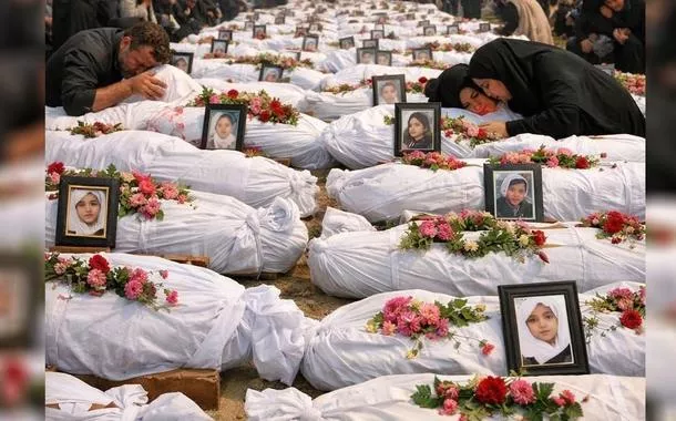 165 meninas assassinadas por ataques de Trump e Netanyahu são enterradas no Irã
